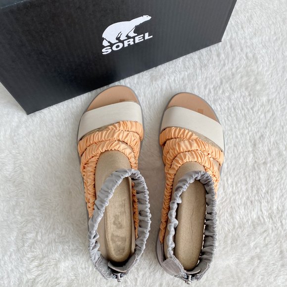 Sorel Ella II Ankle Strap Women's Sandals, Gray/Orange, Size 8 - Picture 9 of 9
